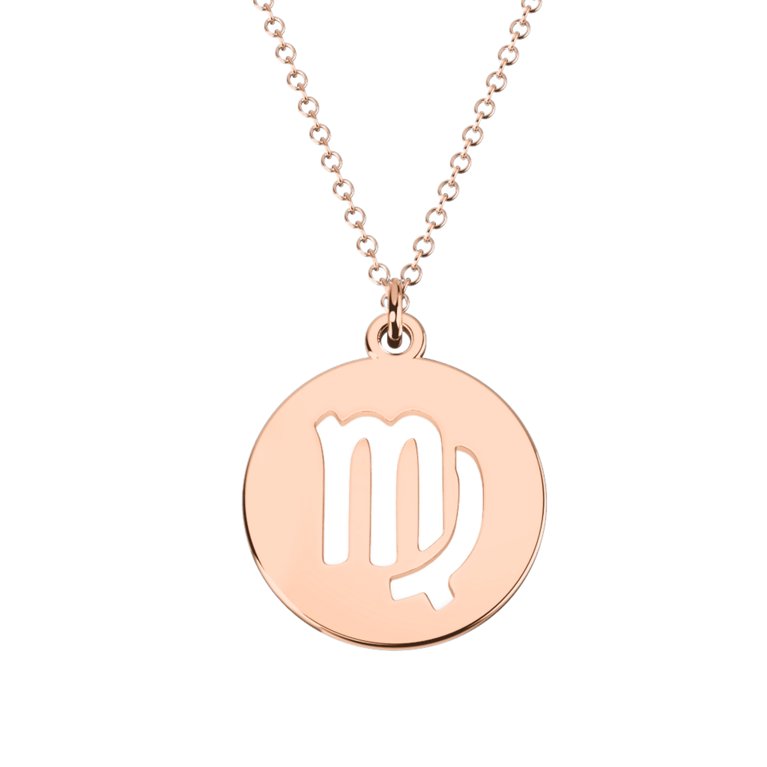 Virgo Zodiac Astrology Pendant-14k Rose gold plating Silver-gift for birthday