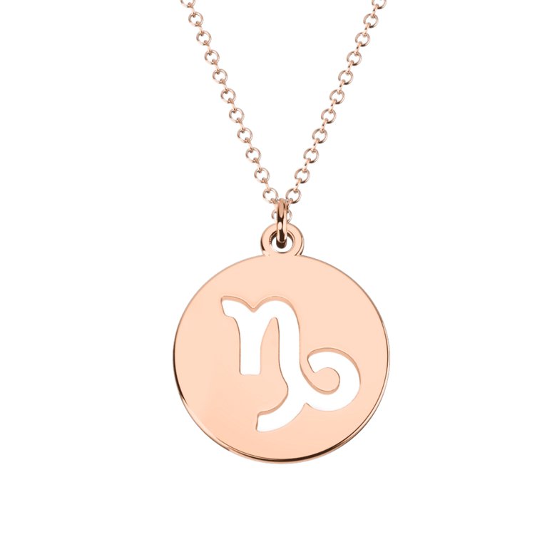 Capricorn Zodiac Astrology Pendant Necklace-14k Rose Gold Plated silver Jewelry