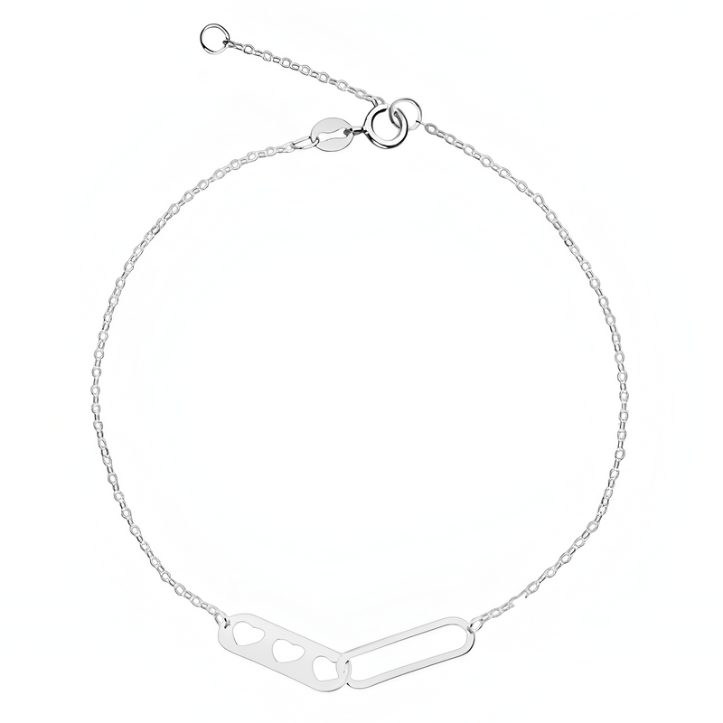 Heart Bracelet for women-Minimalist Love Design-925 sterling silver