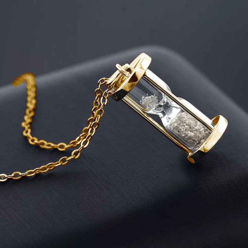 0.50 ct Diamond Dust Hourglass 18k Yellow gold plated silver with 18